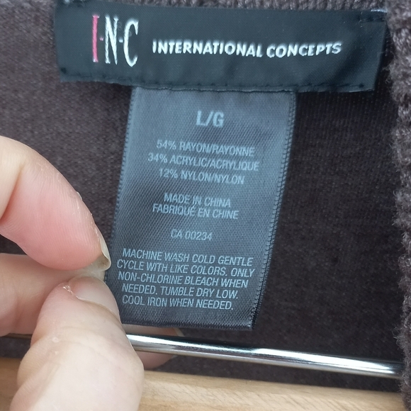Inc Women's Brown Open Front Cardigan Sweater Size L US - Picture 7 of 10